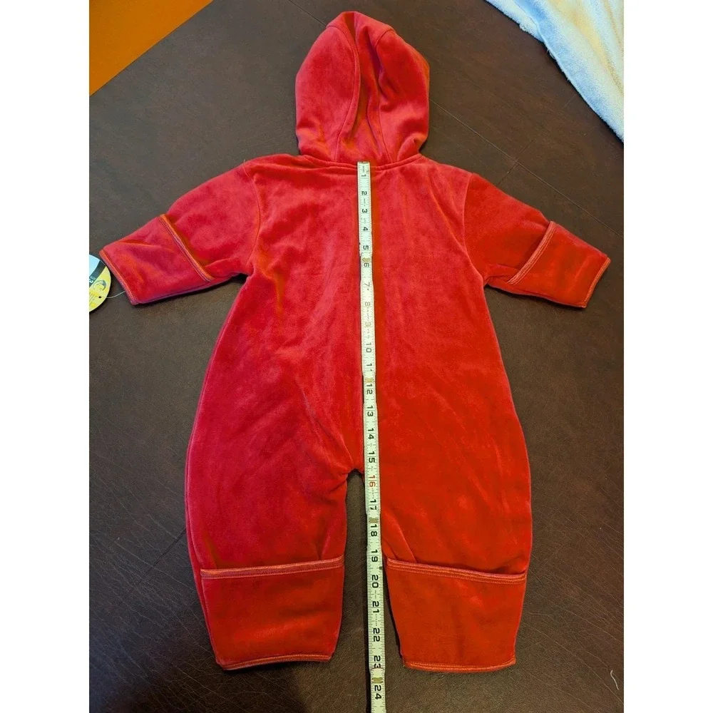 Vintage 90s Lullaby Club Hooded Velour Bunting Suit 3-6M NWT Deep‎ Pink